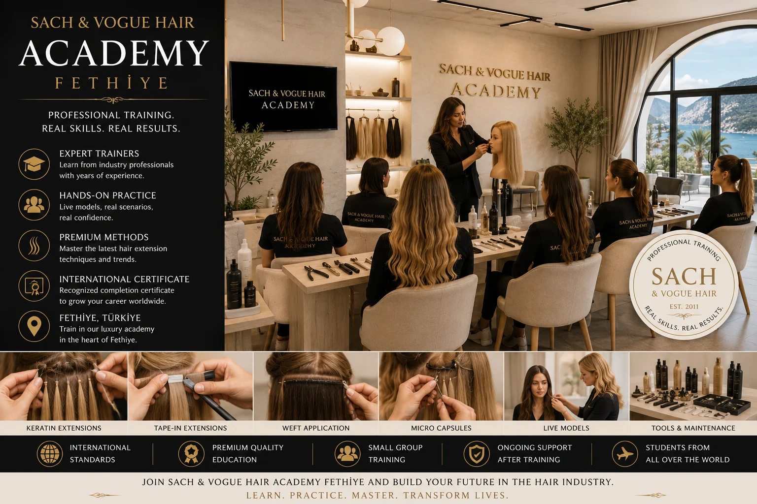 Sach and Vogue Hair Academy training location in Fethiye Türkiye