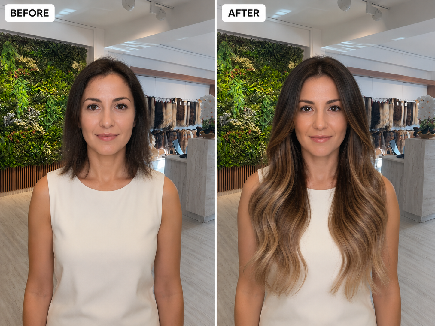 Ombre hair extensions before and after for short thin hair