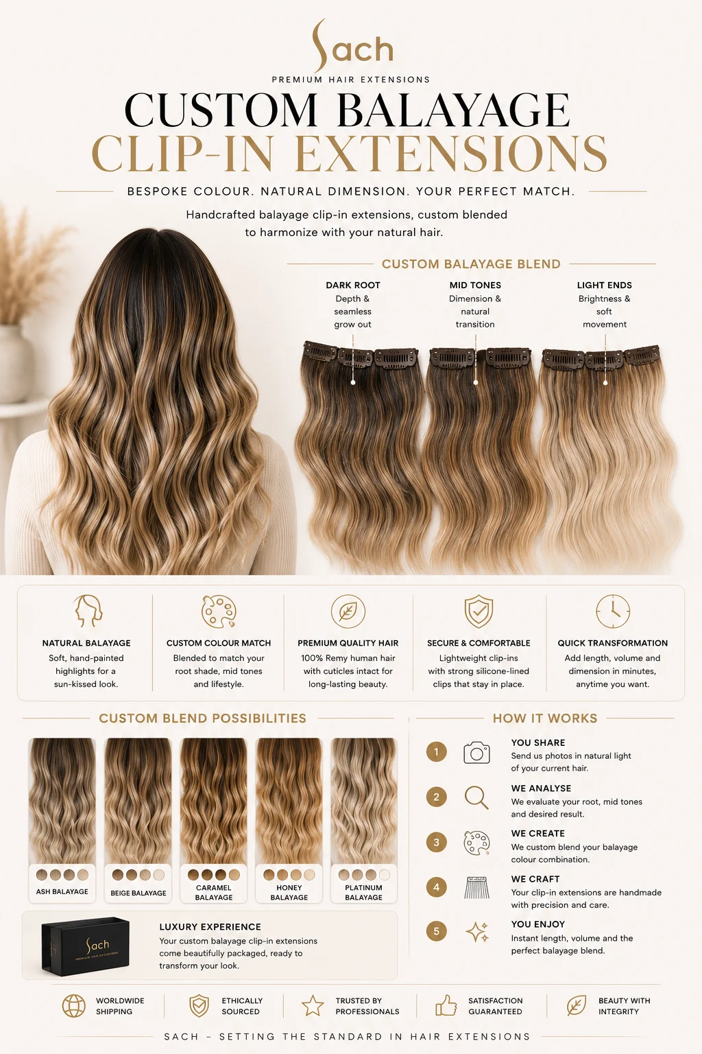 Custom balayage hair extensions
