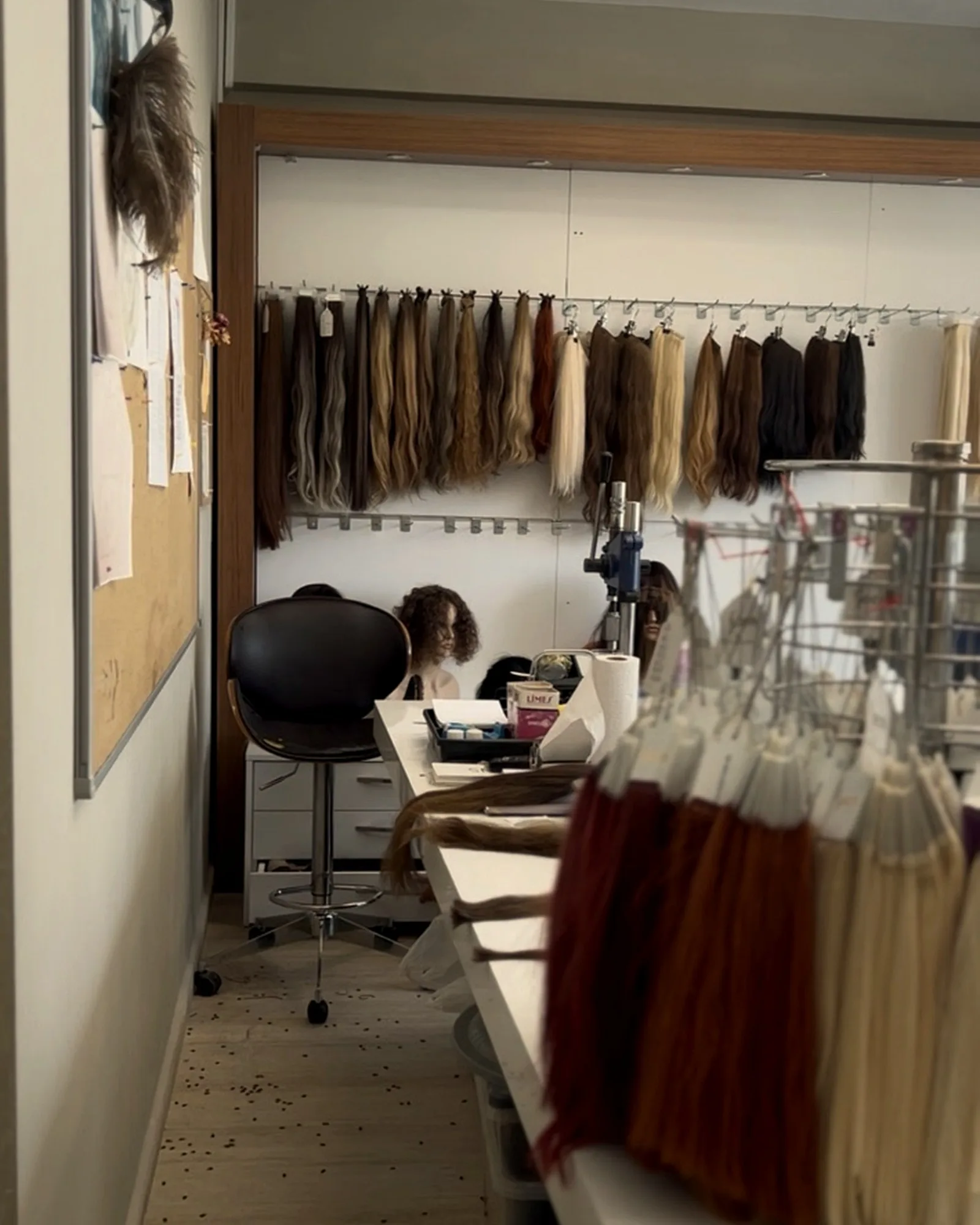 Hair colour library and swatch carousel inside the Sach & Vogue atelier